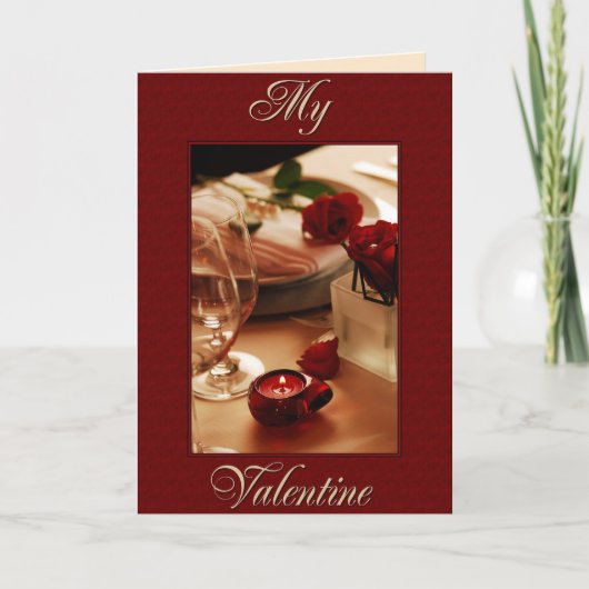 キャンドルライトとバラバレンタイン シーズンカード (正面)