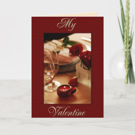 キャンドルライトとバラバレンタイン シーズンカード