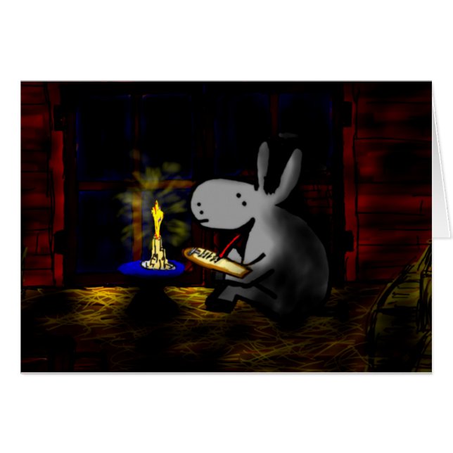 キャンドルライトによるろばの執筆 (正面横)