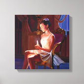 キャンドルライトによる優雅なバレエダンサー キャンバスプリント (正面)