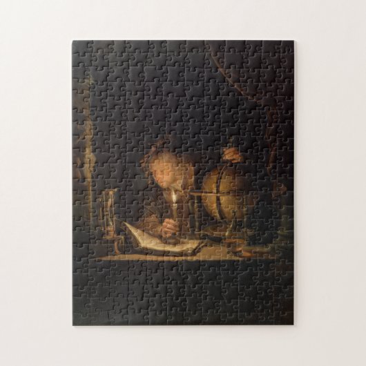 キャンドルライトによる天文学者 ジグソーパズル (縦)