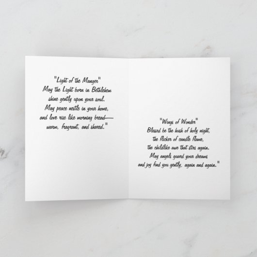 「キャンドルライトに抱かれて：クリスマスの祝福」 カード (内部)