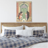 キャンドルライトのカップル、イラストレーション'Les Li キャンバスプリント (インサイチュ (寝室))