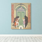 キャンドルライトのカップル、イラストレーション'Les Li キャンバスプリント (インサイチュ (ウッドフロア))