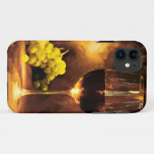 キャンドルライトのワイン及び緑のブドウのガラス Case-Mate iPhoneケース (裏面(横))