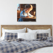 キャンドルライトの物語：ヴィンテージ読幼少期の缶 キャンバスプリント (インサイチュ (寝室))