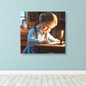 キャンドルライトの物語：ヴィンテージ読幼少期の缶 キャンバスプリント (インサイチュ (ウッドフロア))