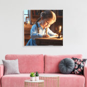 キャンドルライトの物語：ヴィンテージ読幼少期の缶 キャンバスプリント (インサイチュ (リビング))