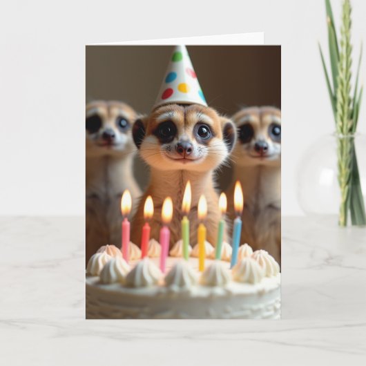 キャンドルライトの生き物 誕生日カード カード (正面)