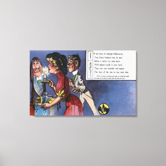 キャンドルライトの男女 キャンバスプリント (正面)