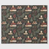 キャンドルライトクリスマスラッピング紙 ラッピングペーパー (フラット)