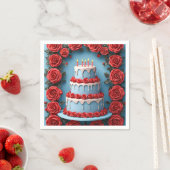 キャンドルライトケーキ付き誕生祝い スタンダードカクテルナプキン (インサイチュ)