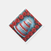 キャンドルライトケーキ付き誕生祝い スタンダードカクテルナプキン (角)