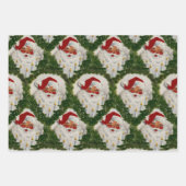 キャンドルライトジョイヴィンテージサンタクロース ラッピングペーパーシート (正面3)