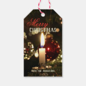 キャンドルライトスパークルスメリークリスマスギフトラベル ギフトタグ (正面)