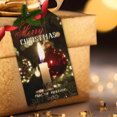 キャンドルライトスパークルスメリークリスマスギフトラベル ギフトタグ