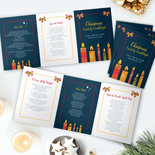 キャンドルライトソングシートによるクリスマスキャロル 三つ折りプログラム