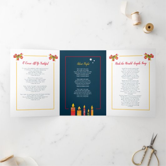 キャンドルライトソングシートによるクリスマスキャロル 三つ折りプログラム (内部)