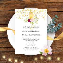 キャンドルライトバラグリッターロマン結婚ティック 招待状