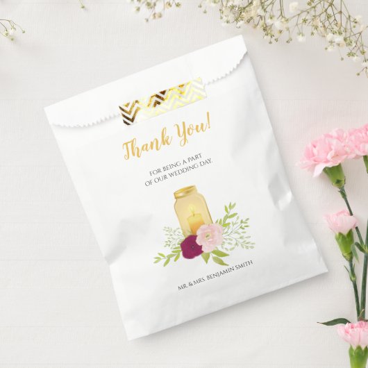 キャンドルライトピンクローズ結婚ズサンキュー フェイバーバッグ (封をした状態)