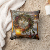 キャンドルライトリース装飾用クッション クッション (ブランケット)