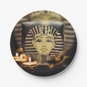 キャンドルライト付き古代エジプト白熱［赤熱］光を放つの王 ペーパープレート (正面)