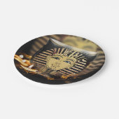 キャンドルライト付き古代エジプト白熱［赤熱］光を放つの王 ペーパープレート (アングル)