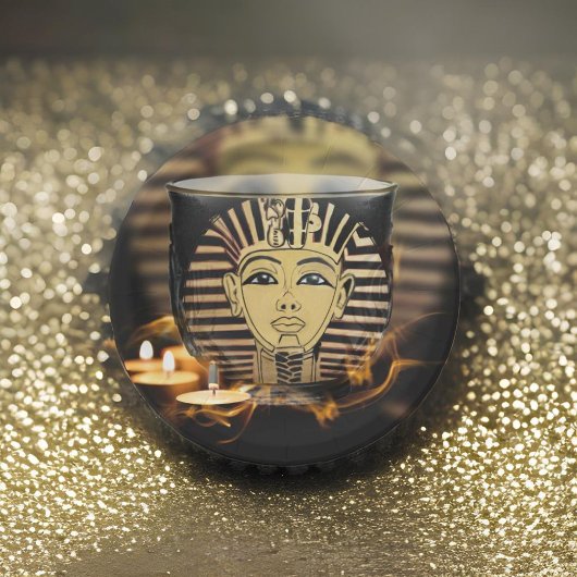 キャンドルライト付き古代エジプト白熱［赤熱］光を放つの王 ペーパープレート