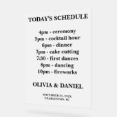 キャンドルライト冬のウェディングタイムラインフロステッド アクリルサイン (傾斜)