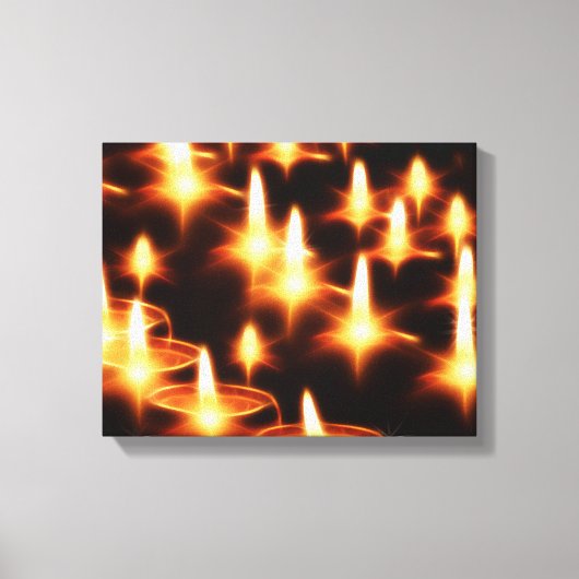 キャンドルライト夕べダークナイトメリークリスマス キャンバスプリント (正面)