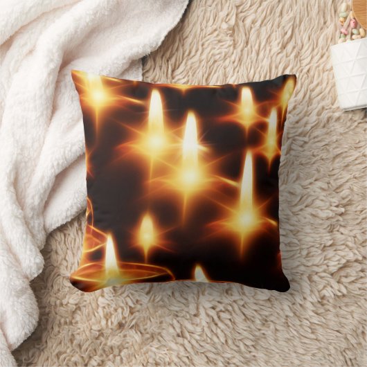 キャンドルライト夕べダークナイトメリークリスマス クッション (ブランケット)