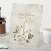 キャンドルライト式フローラが私たちの結婚に署名 台座サイン (インサイチュ)