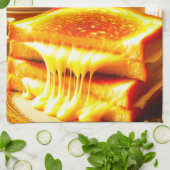 キャンドルライト心地よいミール：グリルチーズサンドイッチ キッチンタオル (折り畳み)