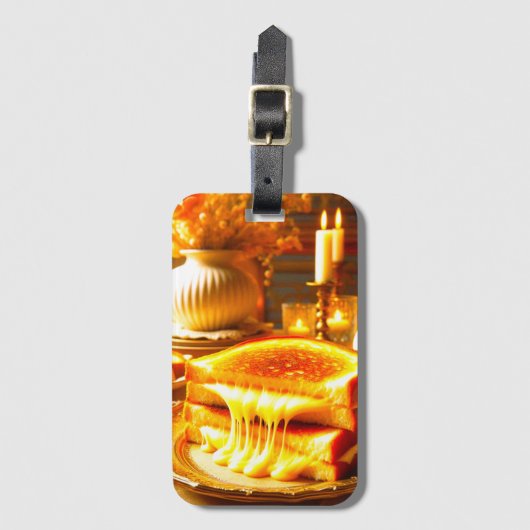 キャンドルライト心地よいミール：グリルチーズサンドイッチ ラゲッジタグ (正面縦)