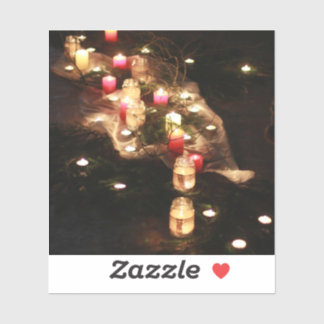 キャンドルライト素朴ビニールステッカー – カスタマイズ可能 シール