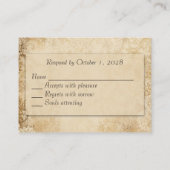 キャンドルライト ゴシック ハロウィン RSVP カード (裏面)