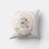 キャンドルラウンドピロー付きピンクグッドナイトウェスティー クッション (裏面)