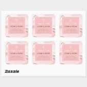 キャンドルラベルあなたのロゴを追加する大理石&金ゴールドグリッター スクエアシール (シート)