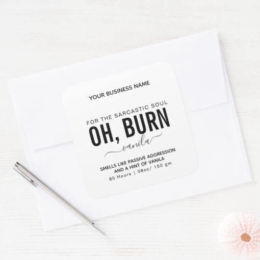 キャンドルラベルおもしろいのような匂い スクエアシール (封筒)