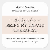 キャンドルラベルおもしろいのような匂い スクエアシール (正面)