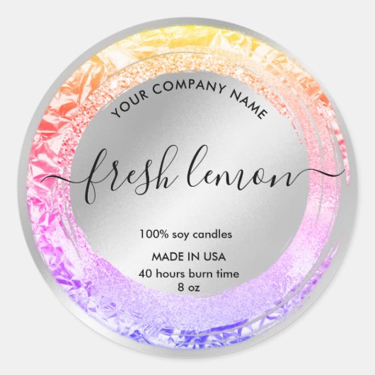 キャンドルラベルエレガント製品包装 ラウンドシール (正面)