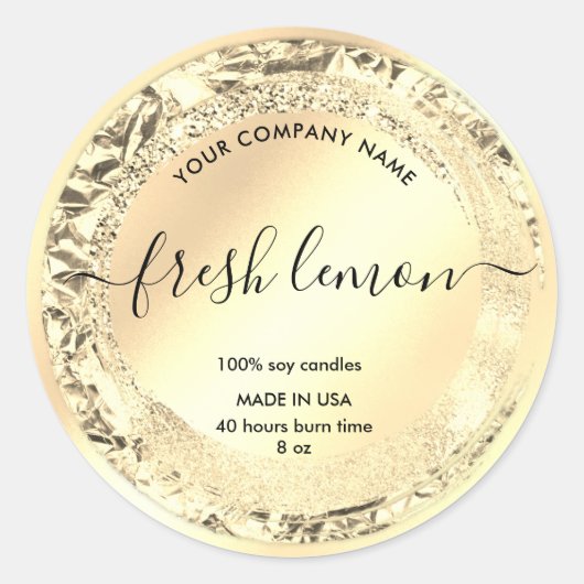 キャンドルラベルエレガント製品包装 ラウンドシール (正面)