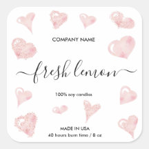 キャンドルラベルバレンタインハートラブ