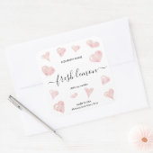 キャンドルラベルバレンタインハートラブ スクエアシール (封筒)