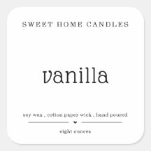 キャンドルラベルパーソナライズされたの四角いシール