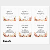 キャンドルラベルパーソナライズされたピーチ野花フローラ スクエアシール (シート)