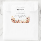 キャンドルラベルパーソナライズされたピーチ野花フローラ スクエアシール (バッグ)