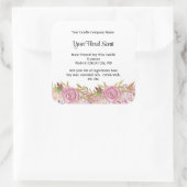 キャンドルラベルパーソナライズされたフローラ香りバラ スクエアシール (バッグ)