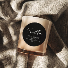 キャンドルラベルミニマリストブラックシール ラウンドシール