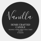 キャンドルラベルミニマリストブラックシール ラウンドシール (正面)